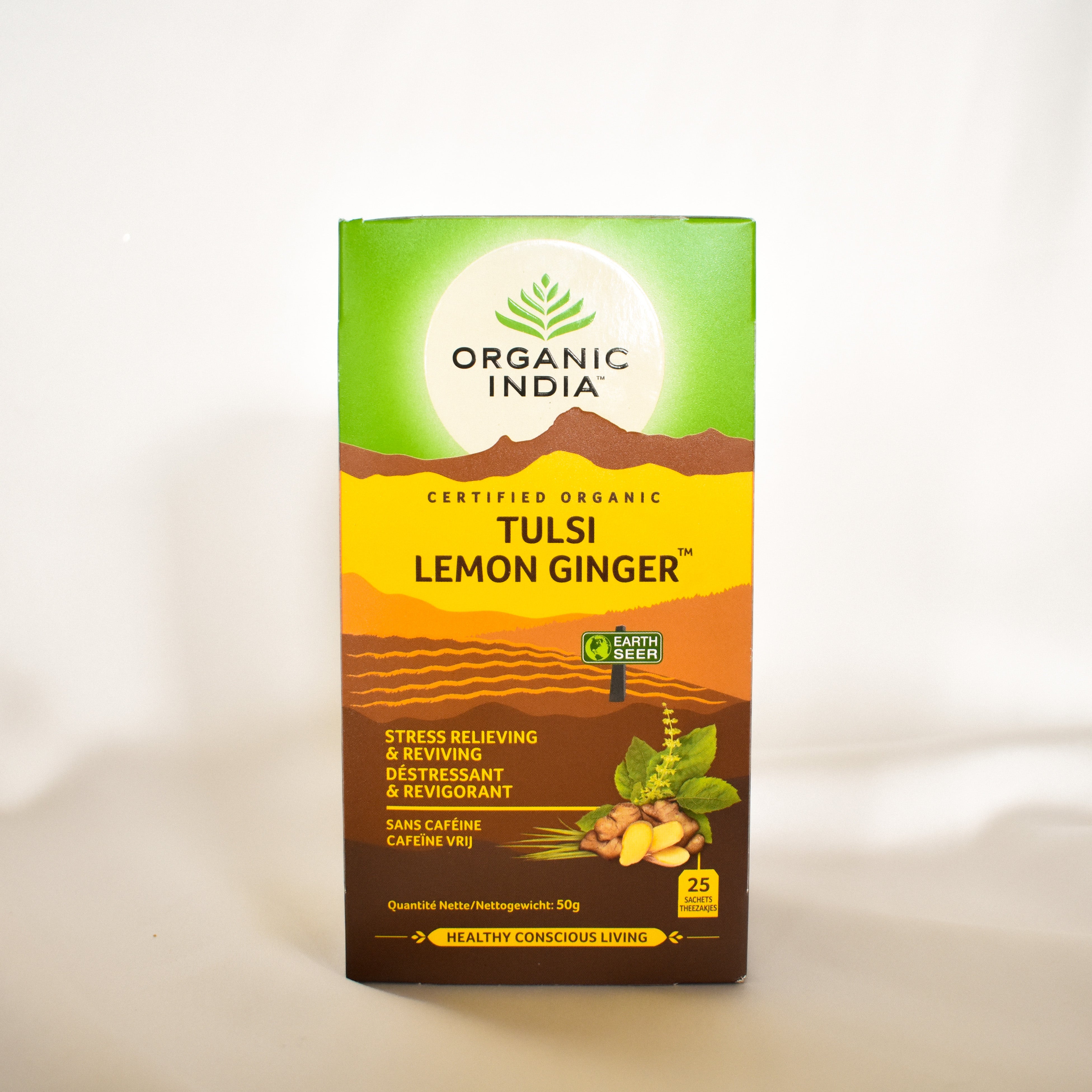 TULSI LEMON GINGER 25 SACHETS - ORGANIC INDIA